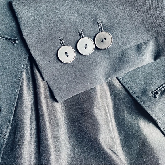 JEAN PAUL GAULTIER FEMME WOOL PLEATED SINGLE BREASTED VINTAGE BLAZER Black 6 - Picture 7 of 13